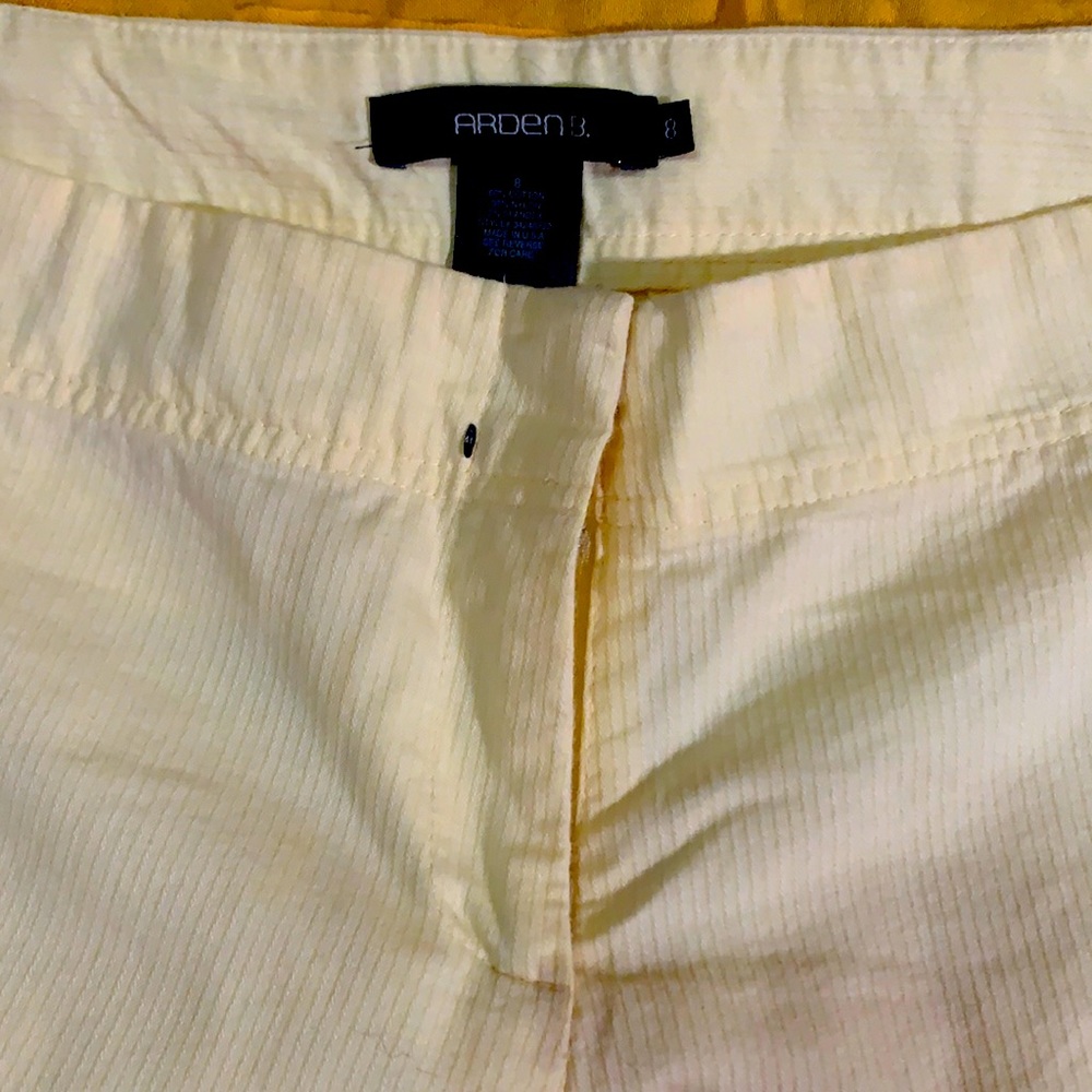 Arden B low rise stretch seer sucker flares